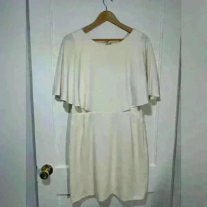 NWOT Halston crepe cream dress